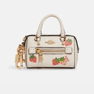 🍓 Coach Mini Rowan Satchel Bag Charm Strawberry Print